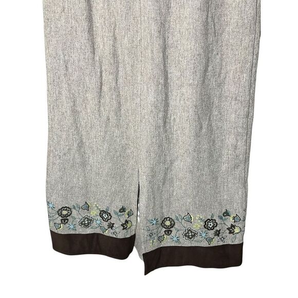 J Jill Medium Wool Dress Embroidered Hem Midi Tan Brown Modest MP - Picture 7 of 7